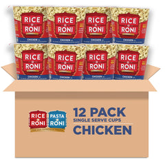 Rice-A-Roni Chicken Flavor cups—microwave-ready single-serve meal in a cup