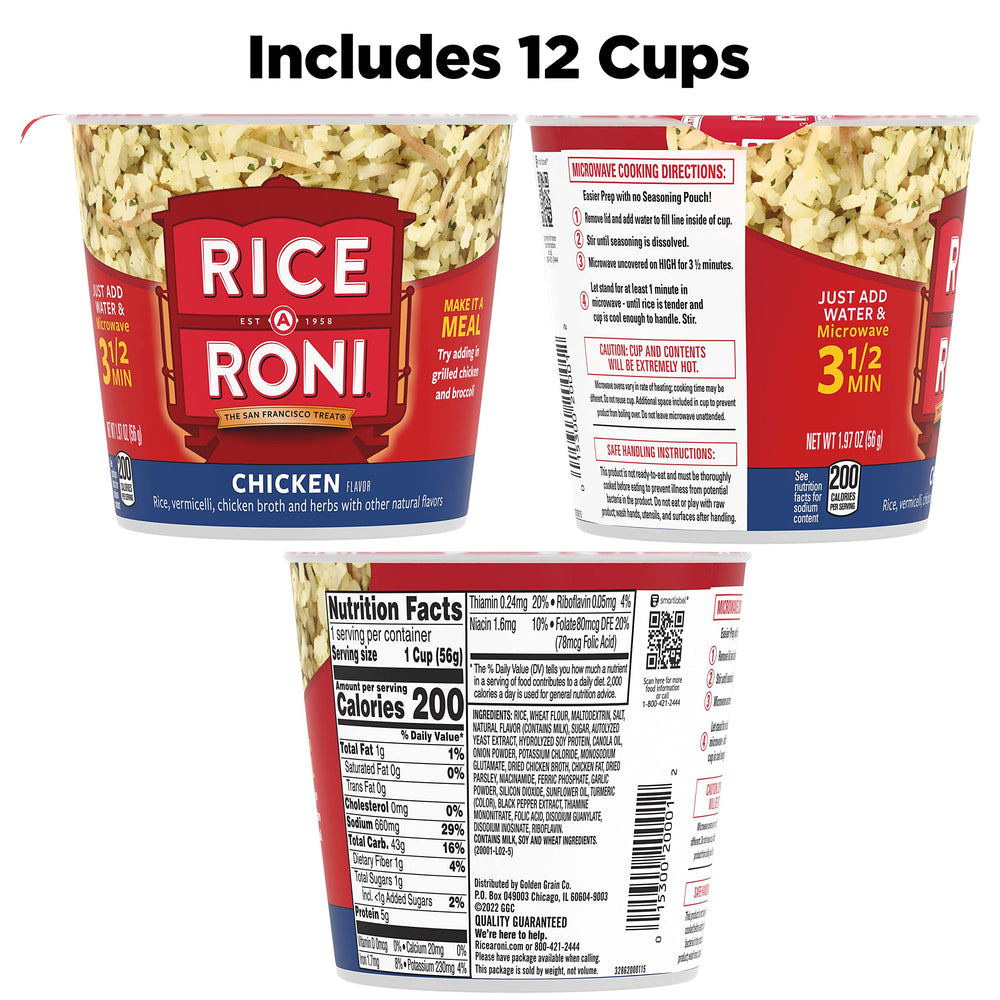 Rice-A-Roni Chicken Flavor cups—great as a snack or side in a cup