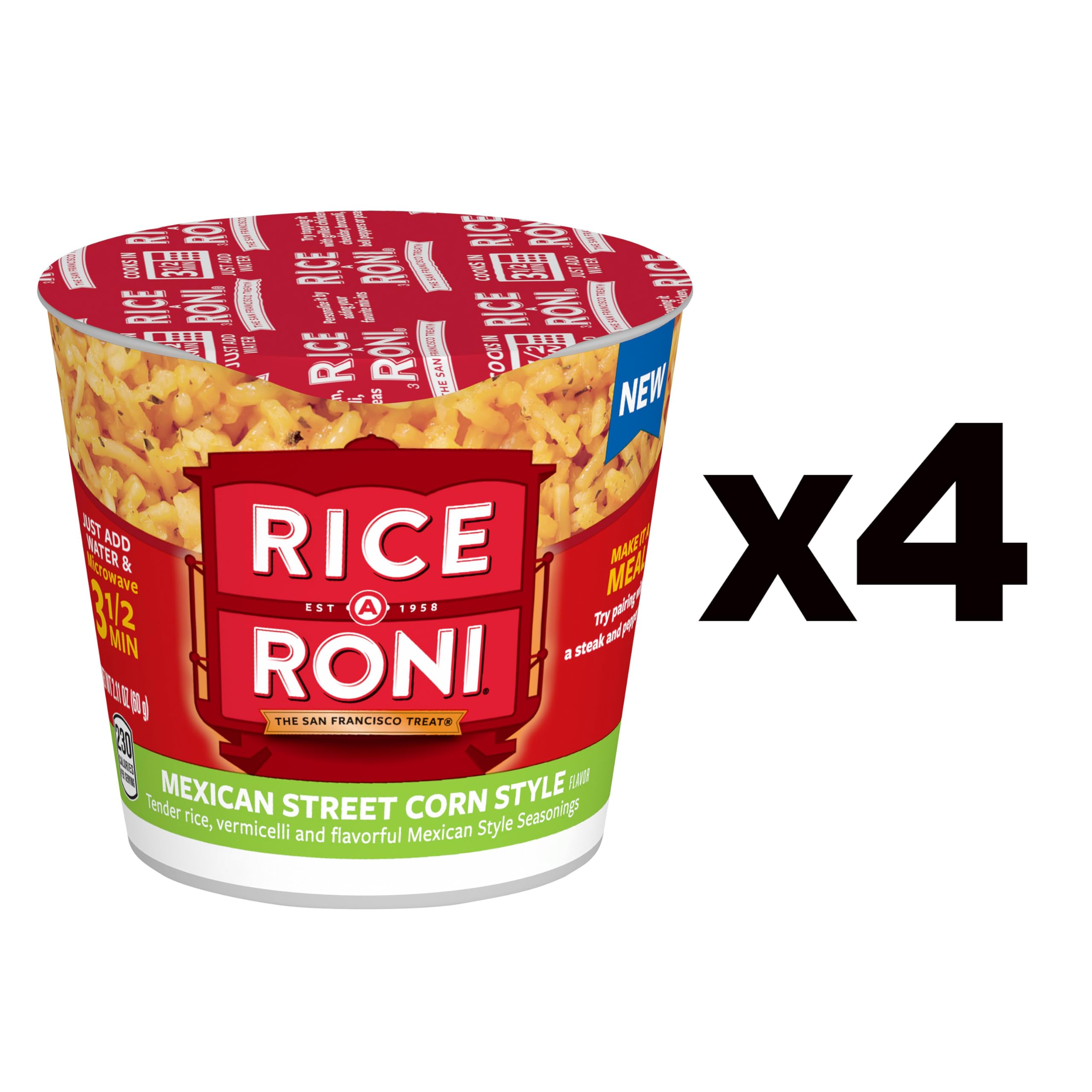 Rice-A-Roni Cups Mexican Street Corn being stirred after microwaving