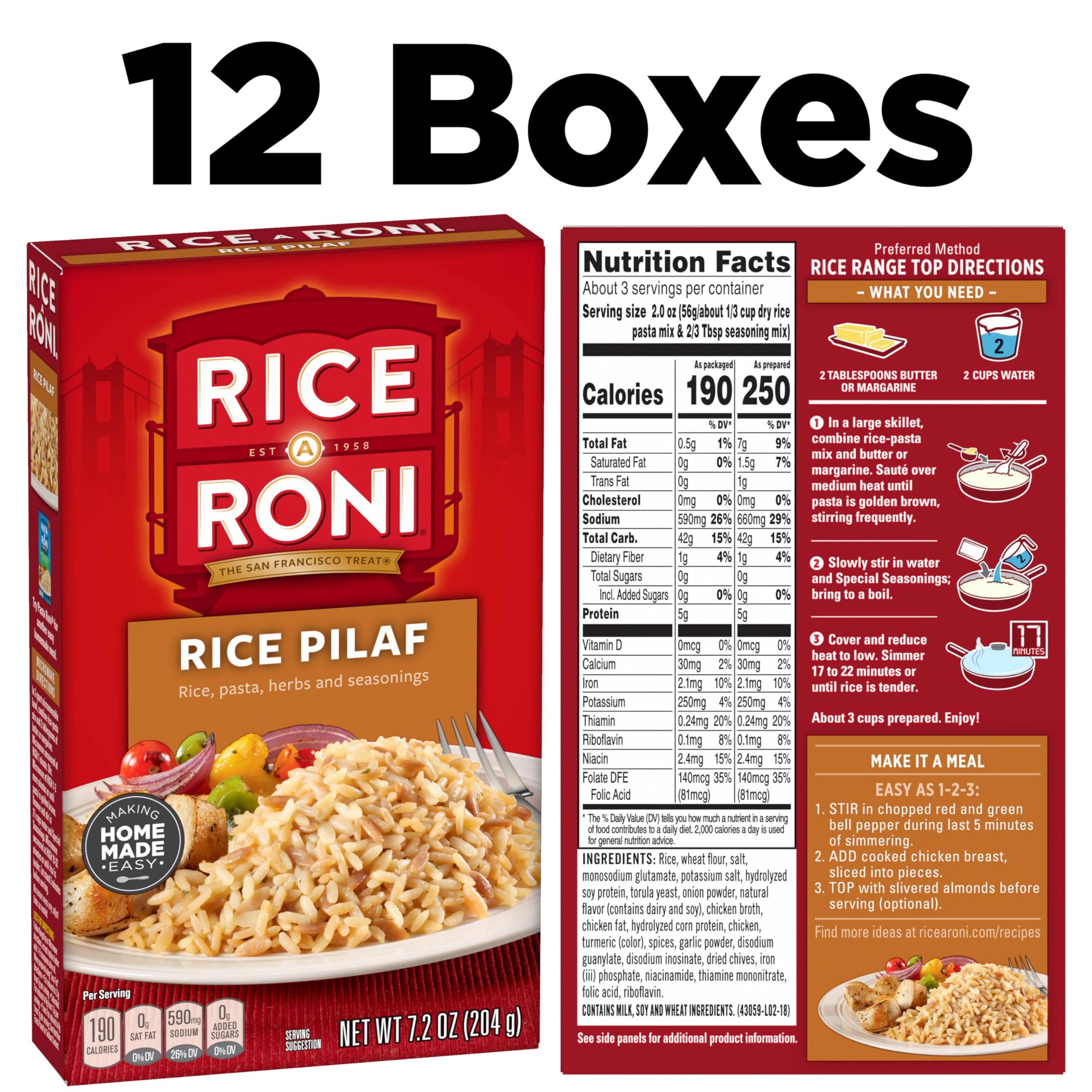 Rice-A-Roni Rice Pilaf measuring the uncooked mix before cooking