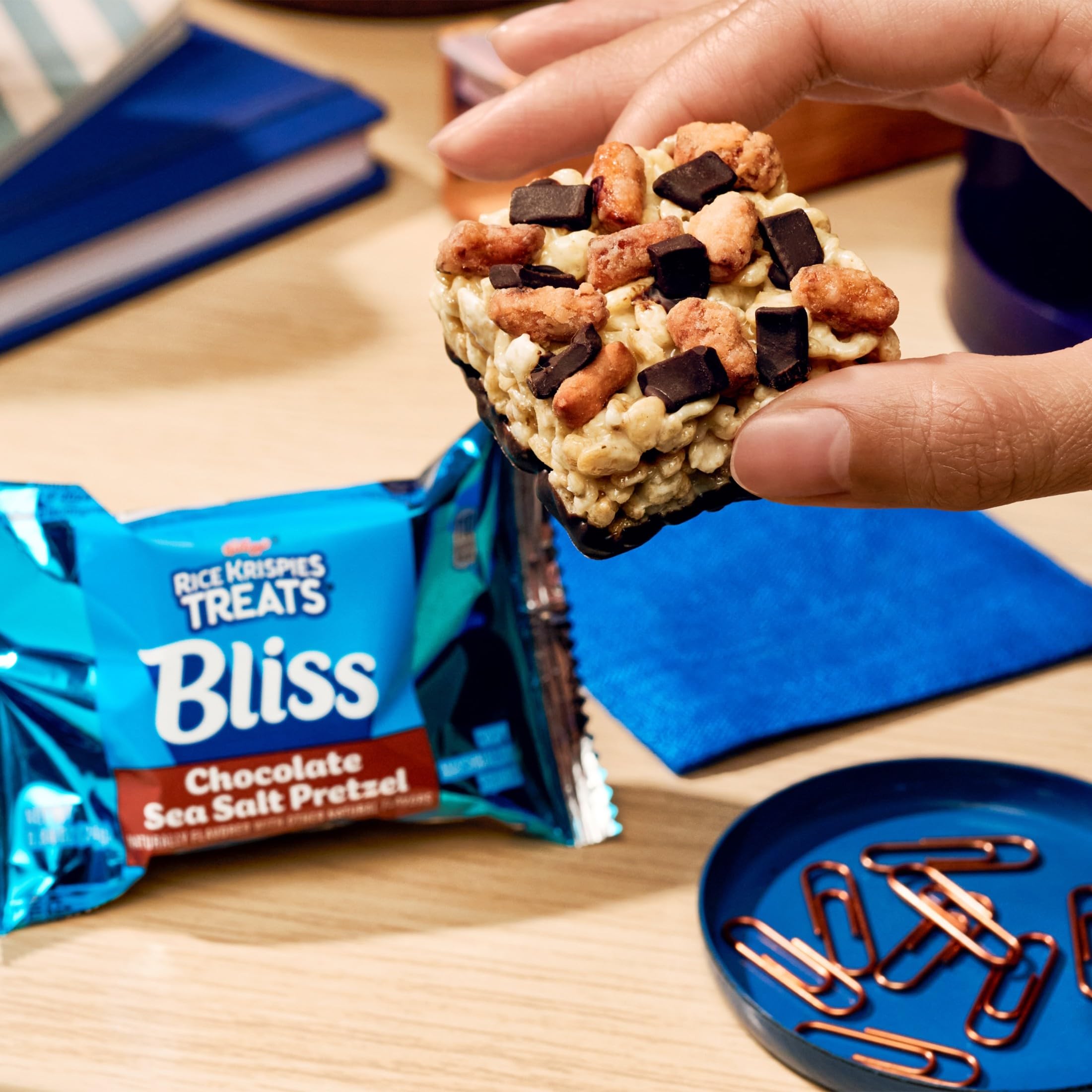 Soft marshmallow core within Bliss bar for chewy contrast
