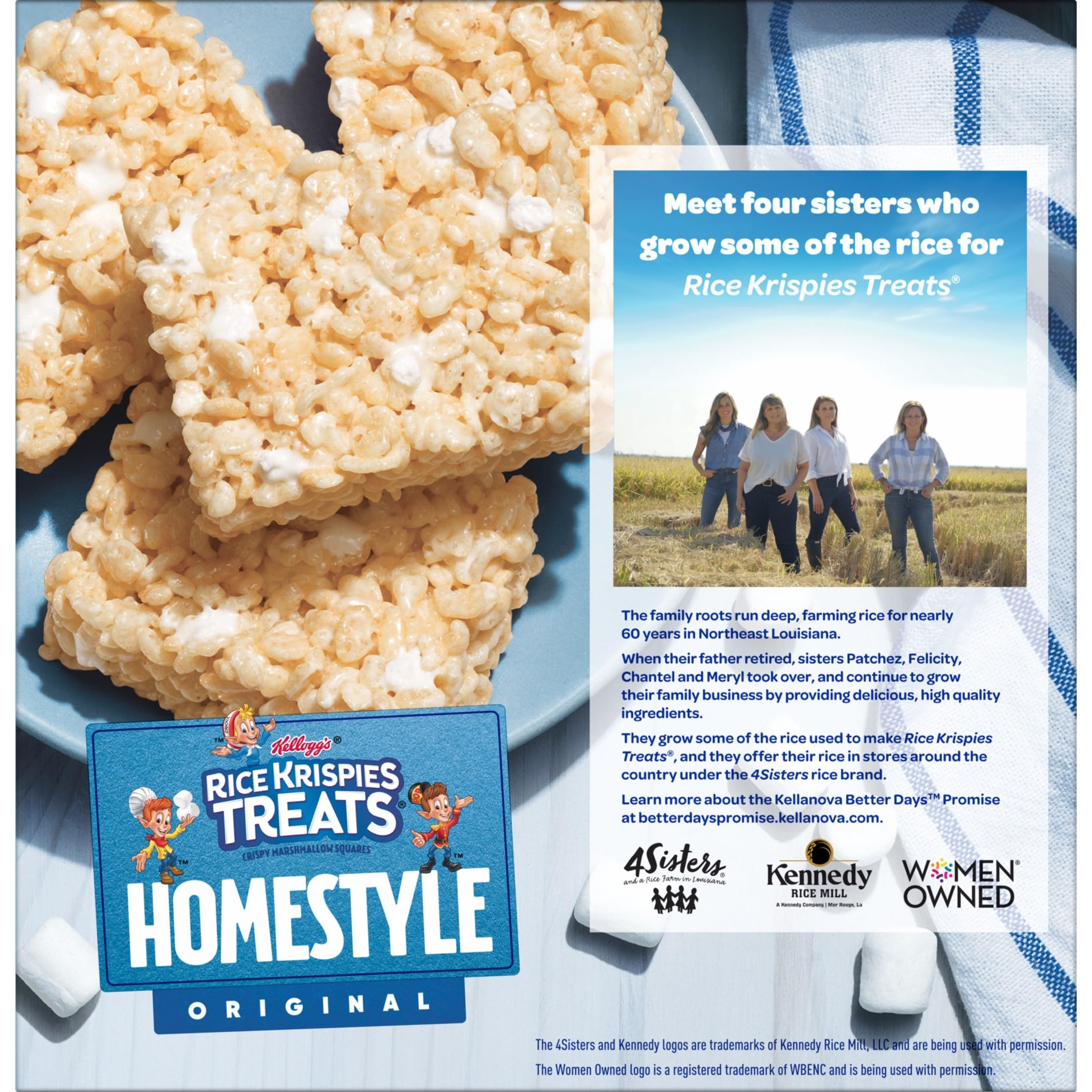 Rice Krispies Treats Homestyle Original cross-section showing marshmallow pockets.