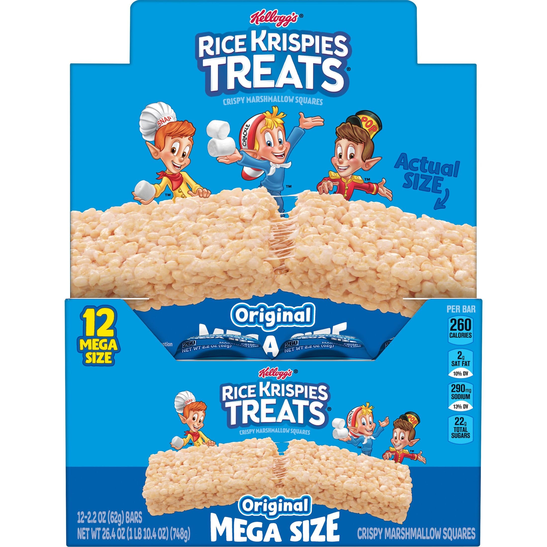 Rice Krispies Treats Mega Bar in a tote signals portable sweetness for travel.