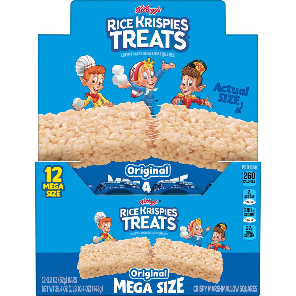 Rice Krispies Treats Mega Bar in a tote signals portable sweetness for travel.
