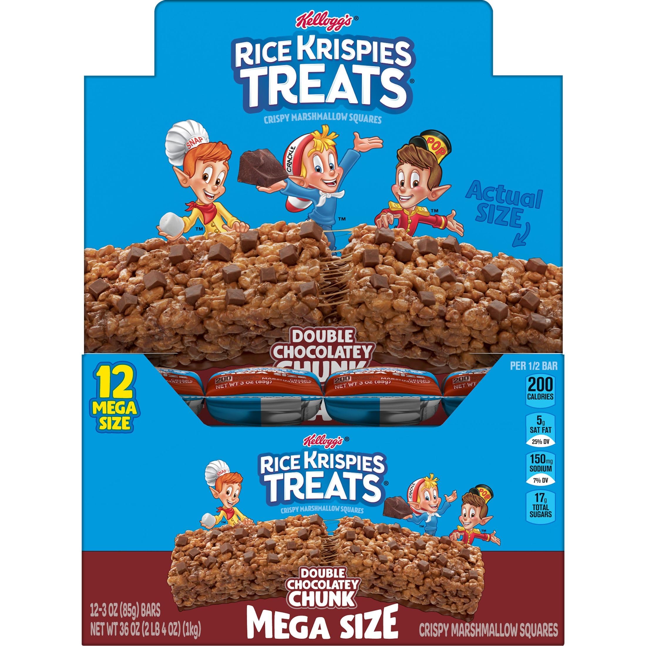 Megabar chocolatey crunch on a plate, Rice Krispies Treats Mega Bars.