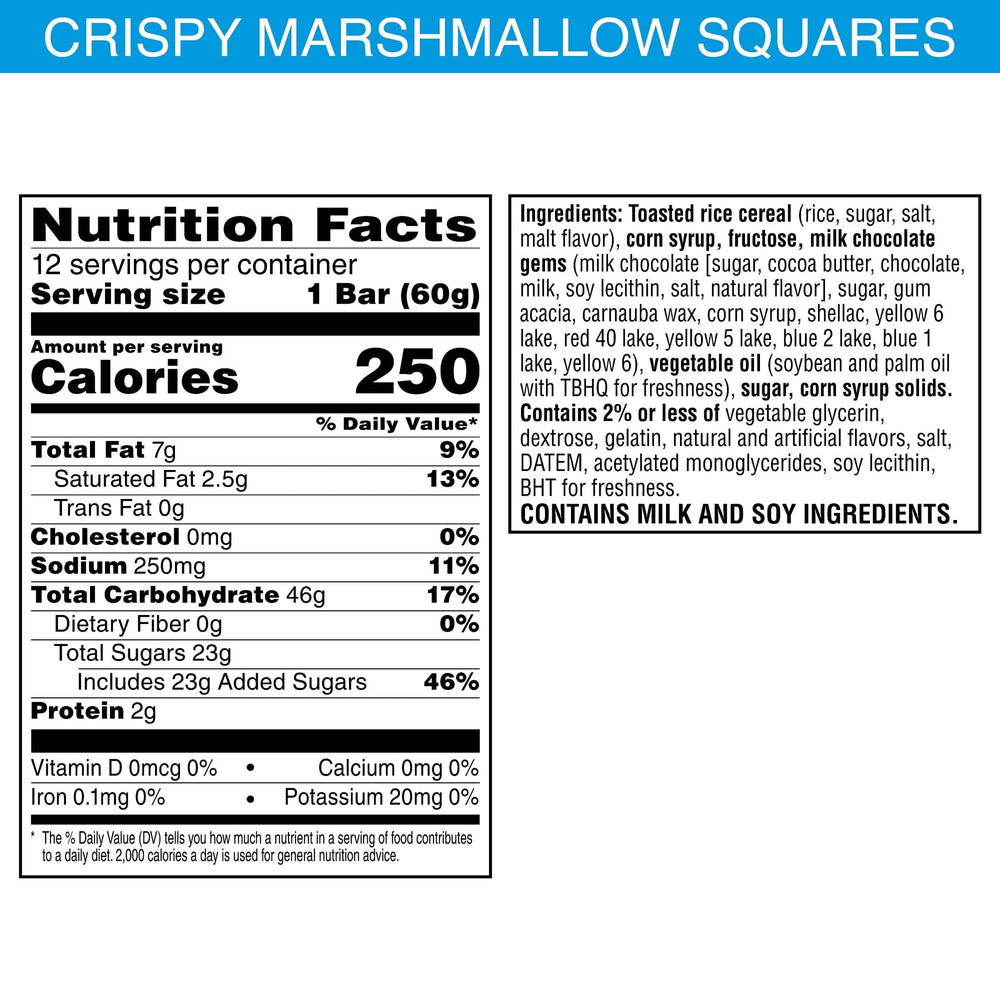 Rice Krispies Treats Mega Bars Rainbow bar unwrapped, showing chewy marshmallow center
