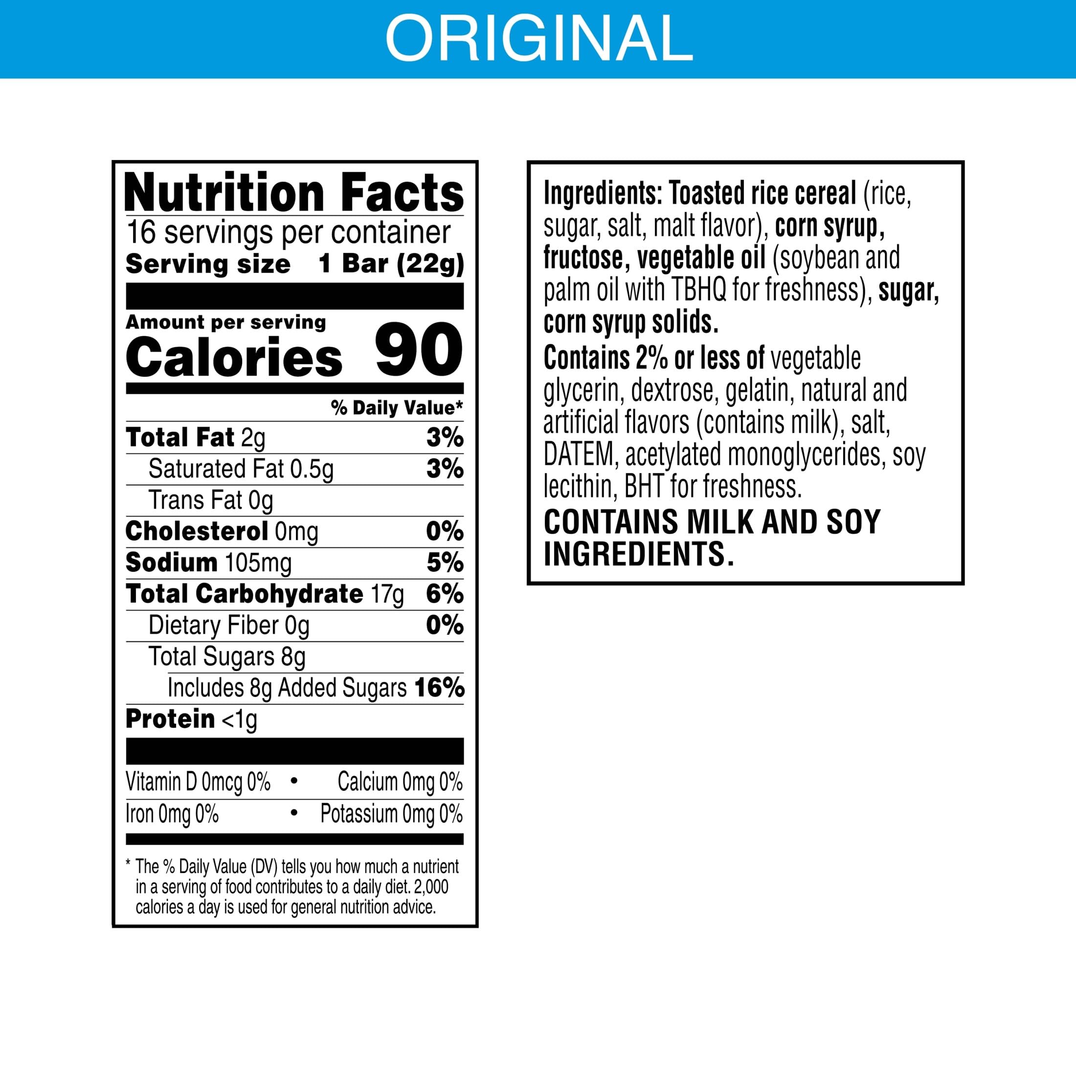 Rice Krispies Treats Original bars packaged for on-the-go snacking
