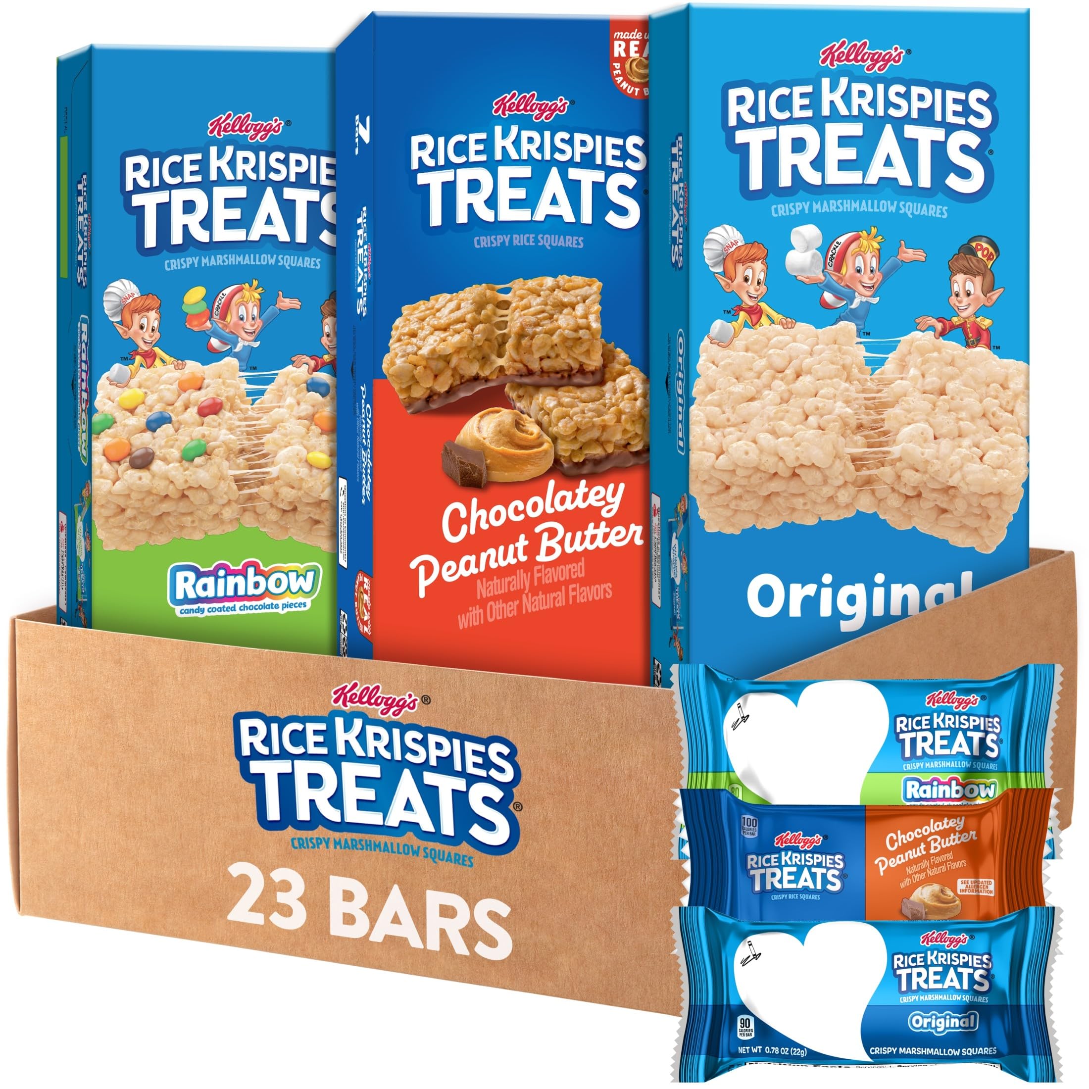 Rice Krispies Treats Original square, gooey marshmallow with toasted rice, ideal school snack