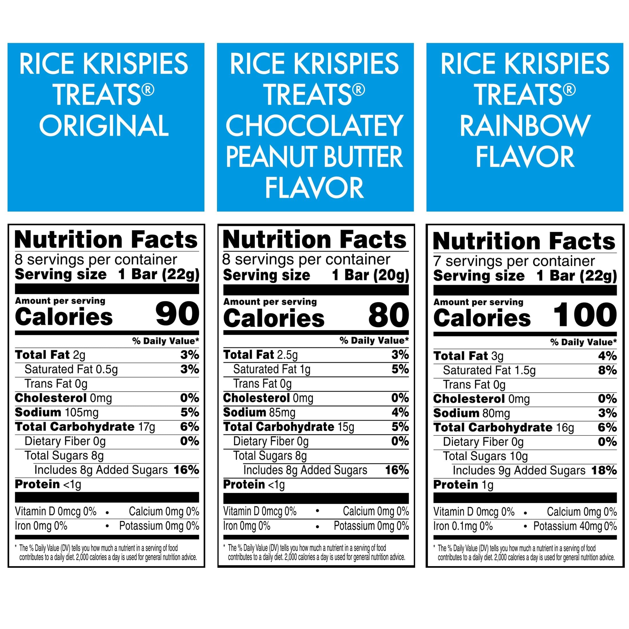 Rice Krispies Treats Rainbow square, colorful marshmallows for lunchboxes