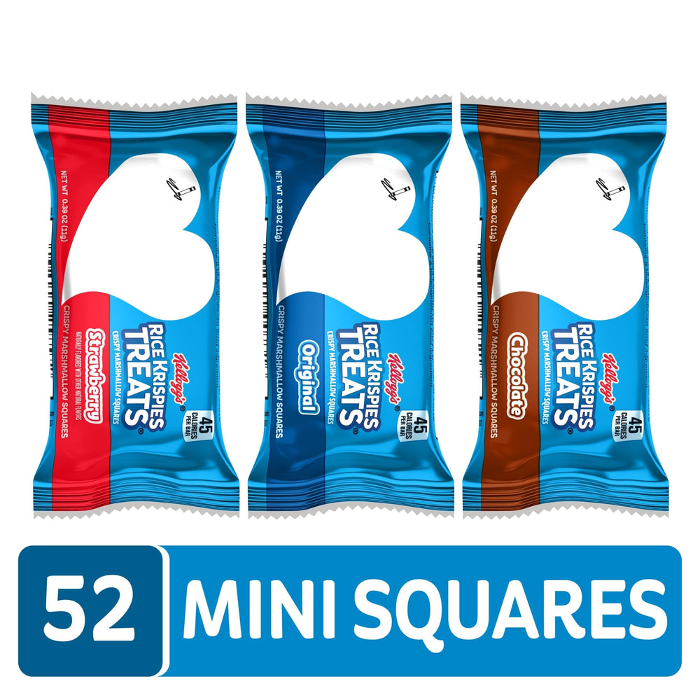 Rice Krispies Treats strawberry flavor bar close-up, fruity treat option.