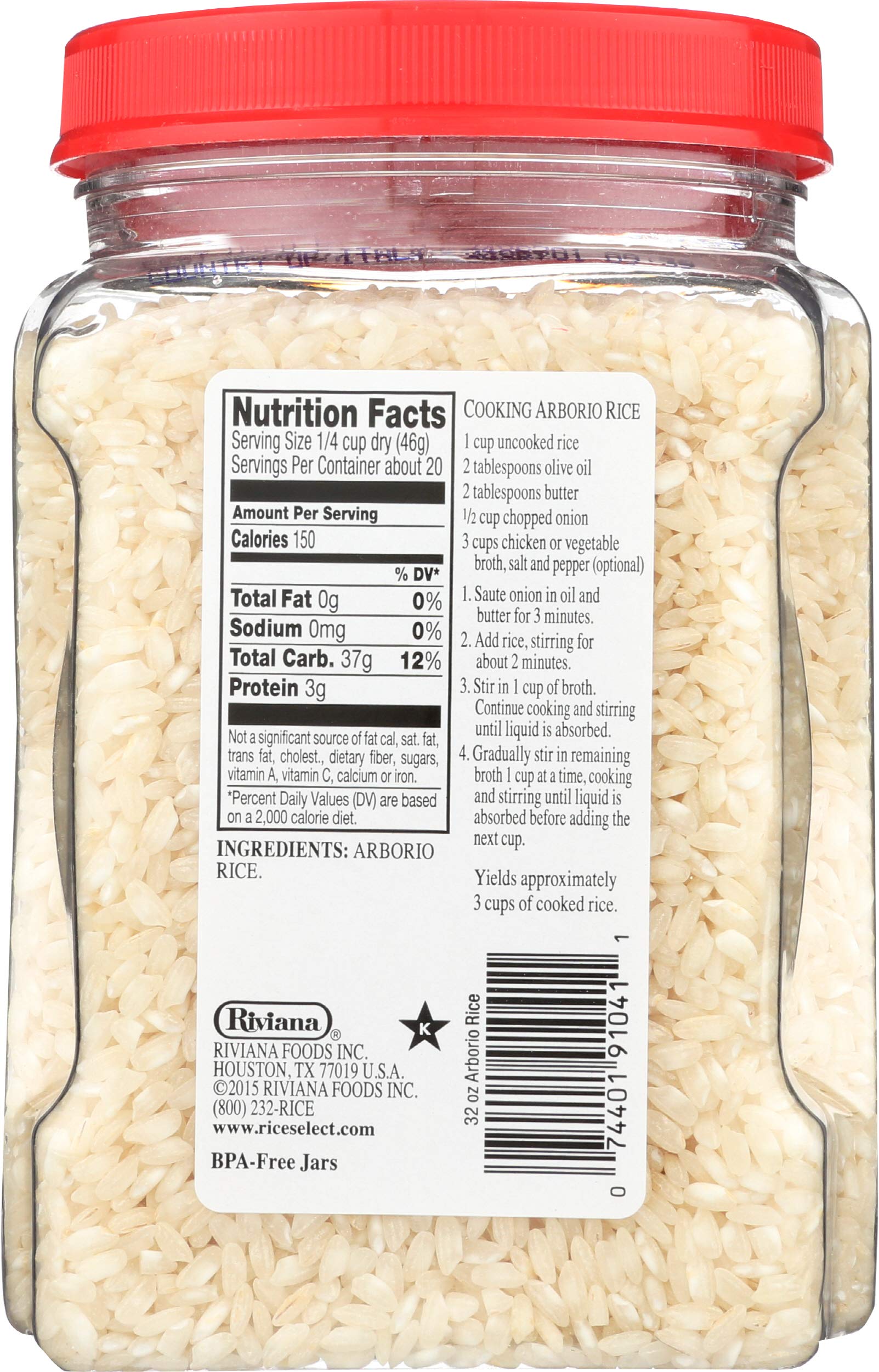 RiceSelect Arborio rice close-up of grains ideal for al dente risotto.