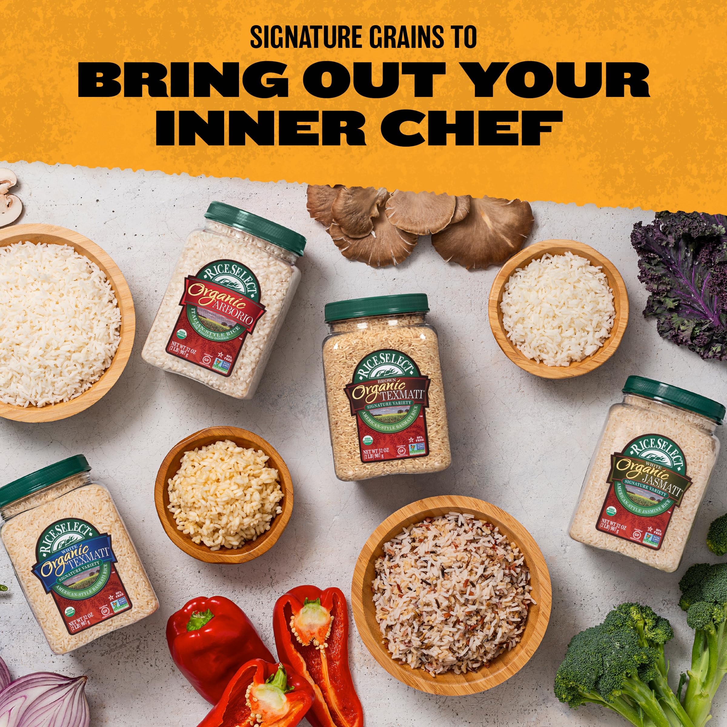 RiceSelect BPA-free recyclable jar promotes sustainable packaging for busy cooks.
