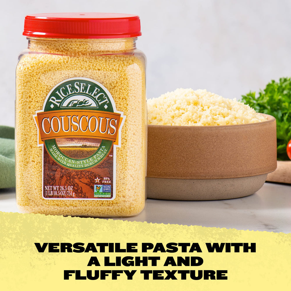 RiceSelect couscous 5-minute steam makes weeknight dinners effortless.