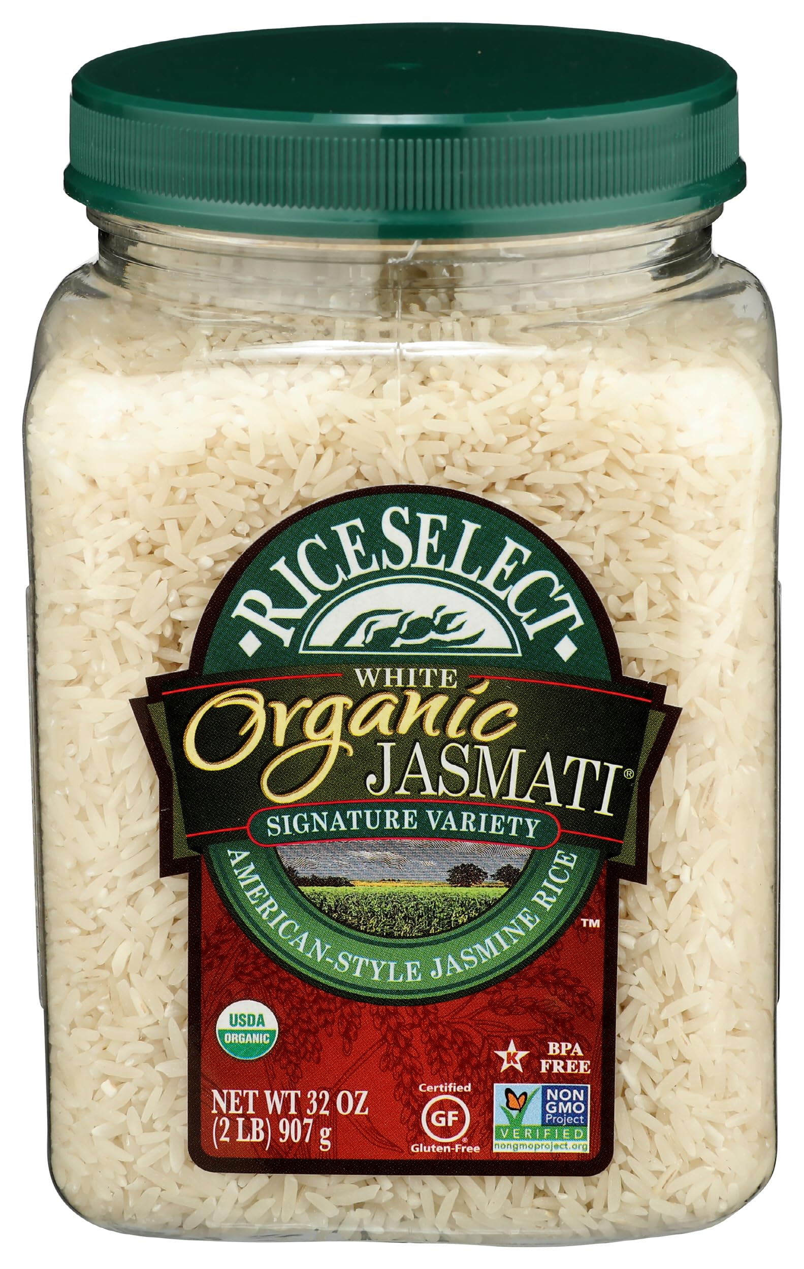RiceSelect Jasmati Organic Rice basket view shows premium grains for weeknight dinners