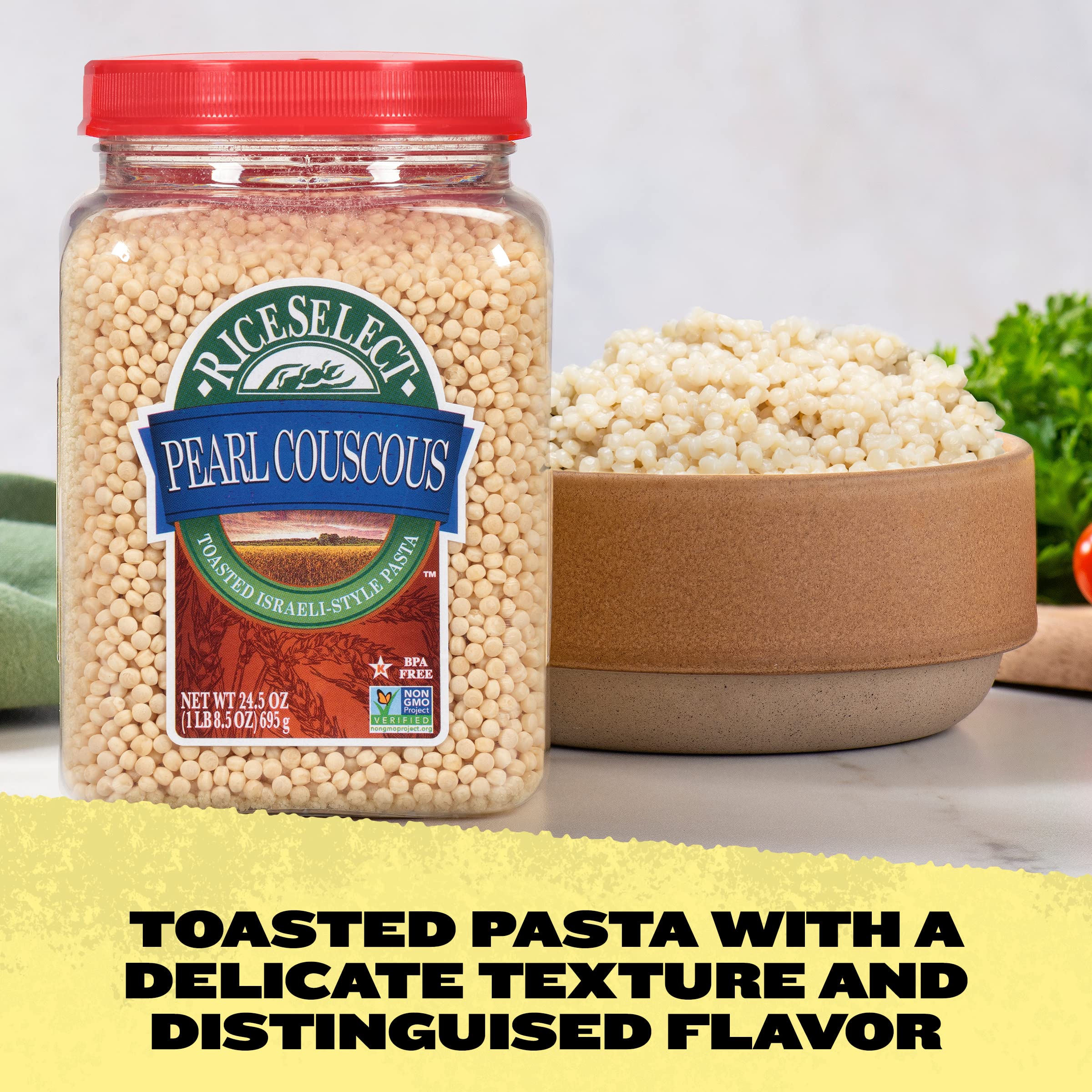 RiceSelect Pearl Couscous raw grains reveal authentic Israeli couscous texture