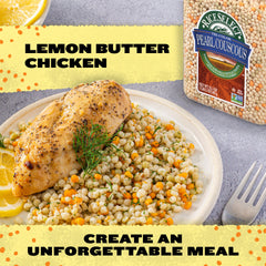 RiceSelect pearl couscous salad with greens, vibrant and fresh.