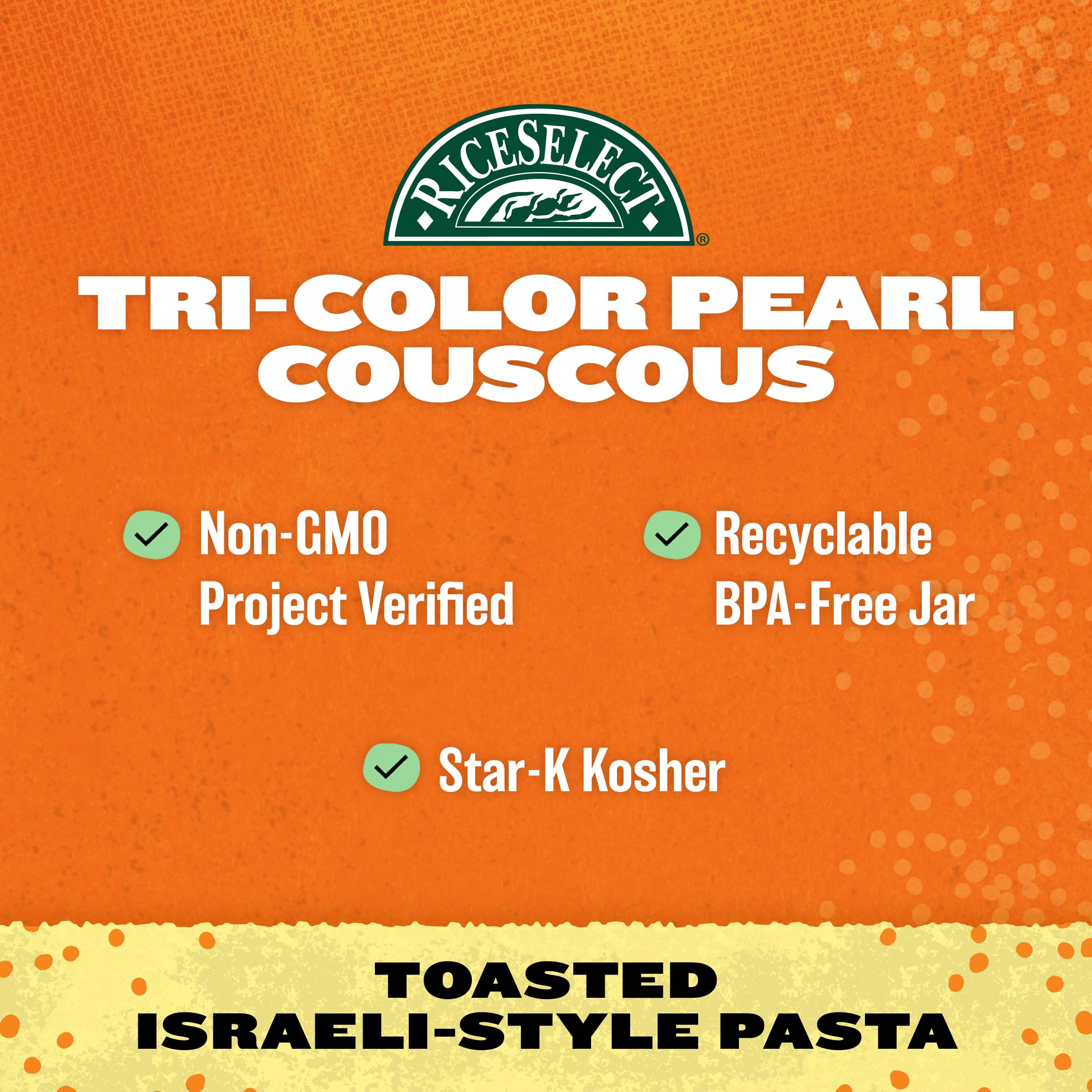 RiceSelect pearl couscous serves as a protein bed with sauces.