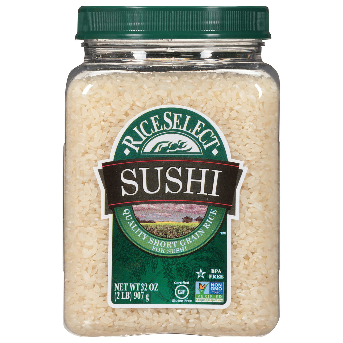 RiceSelect sushi rice jar with premium short-grain blend for authentic sushi