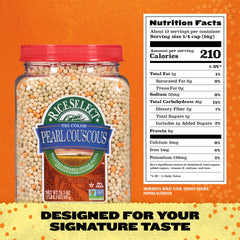 RiceSelect toasted Israeli pearls close-up shows toasted flavor and texture.