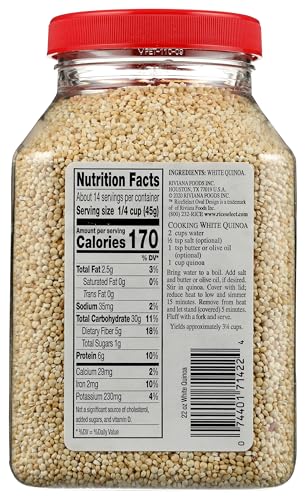 RiceSelect White Quinoa raw grains close-up highlighting tiny pearls for protein-rich texture.