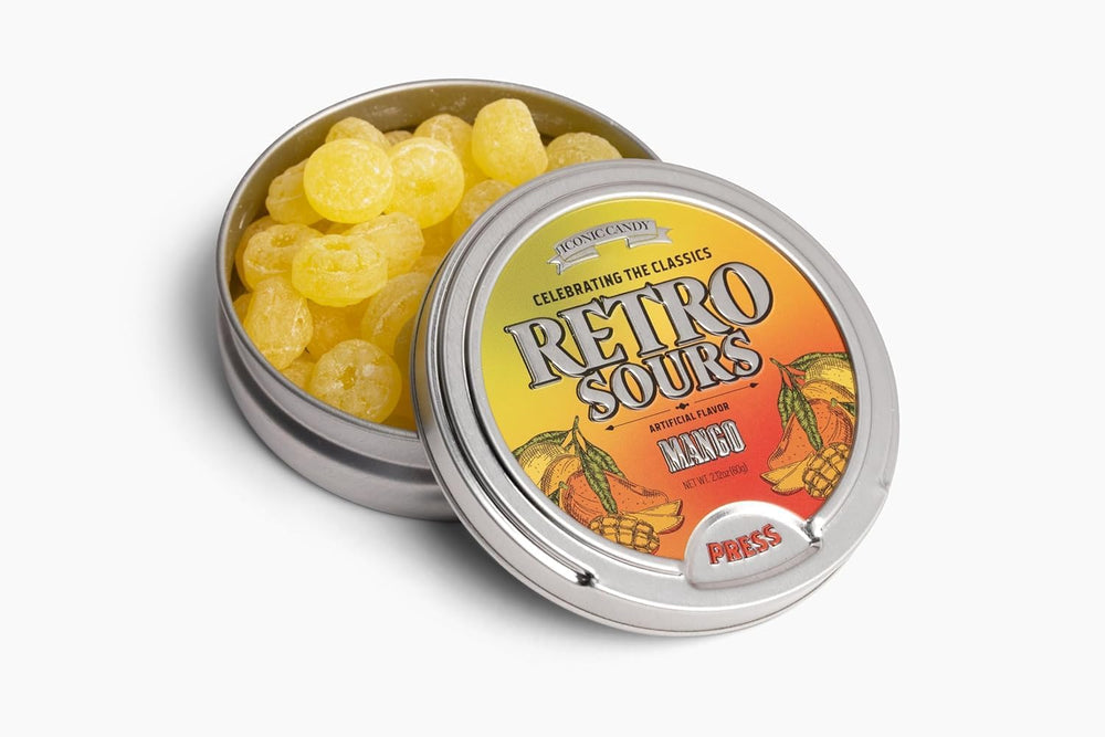 Rich&Richer Retro Sours extreme sour challenge tin invites bold flavor testers.