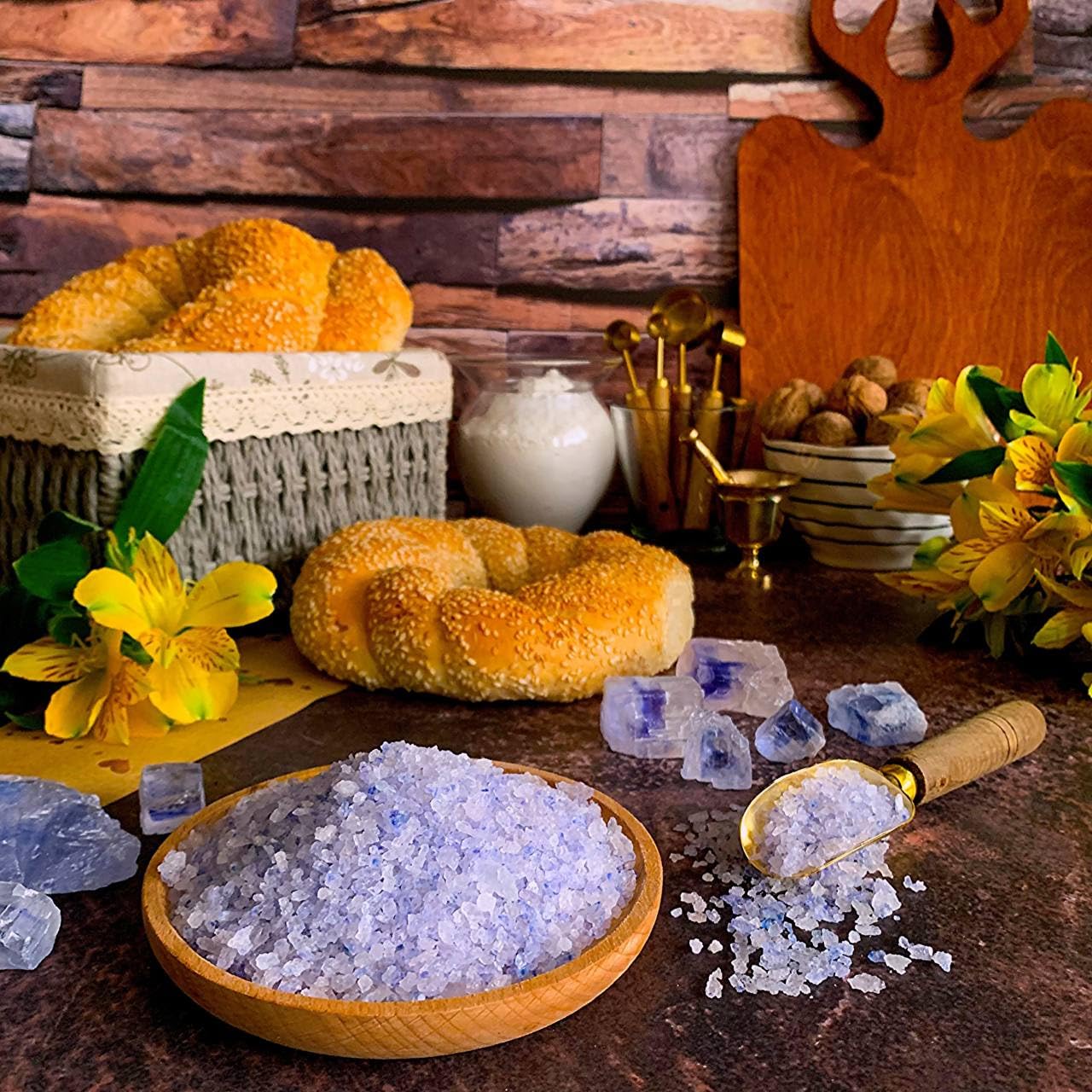 Richure blue salt is pure, unprocessed with no additives.