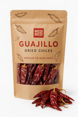 RICO RICO dried guajillo chiles in a 4oz bag ready for sauces.