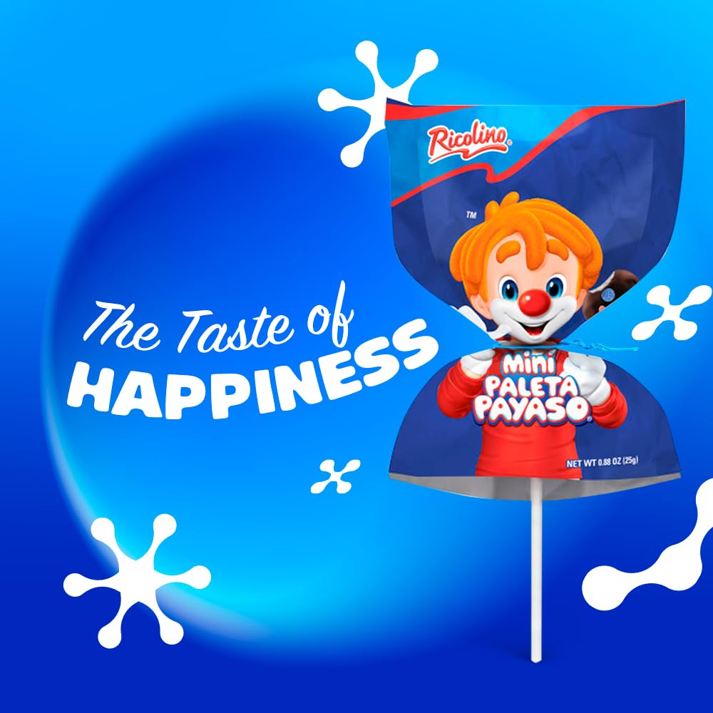 RICOLINO paleta payaso clown face detail showcases playful design.
