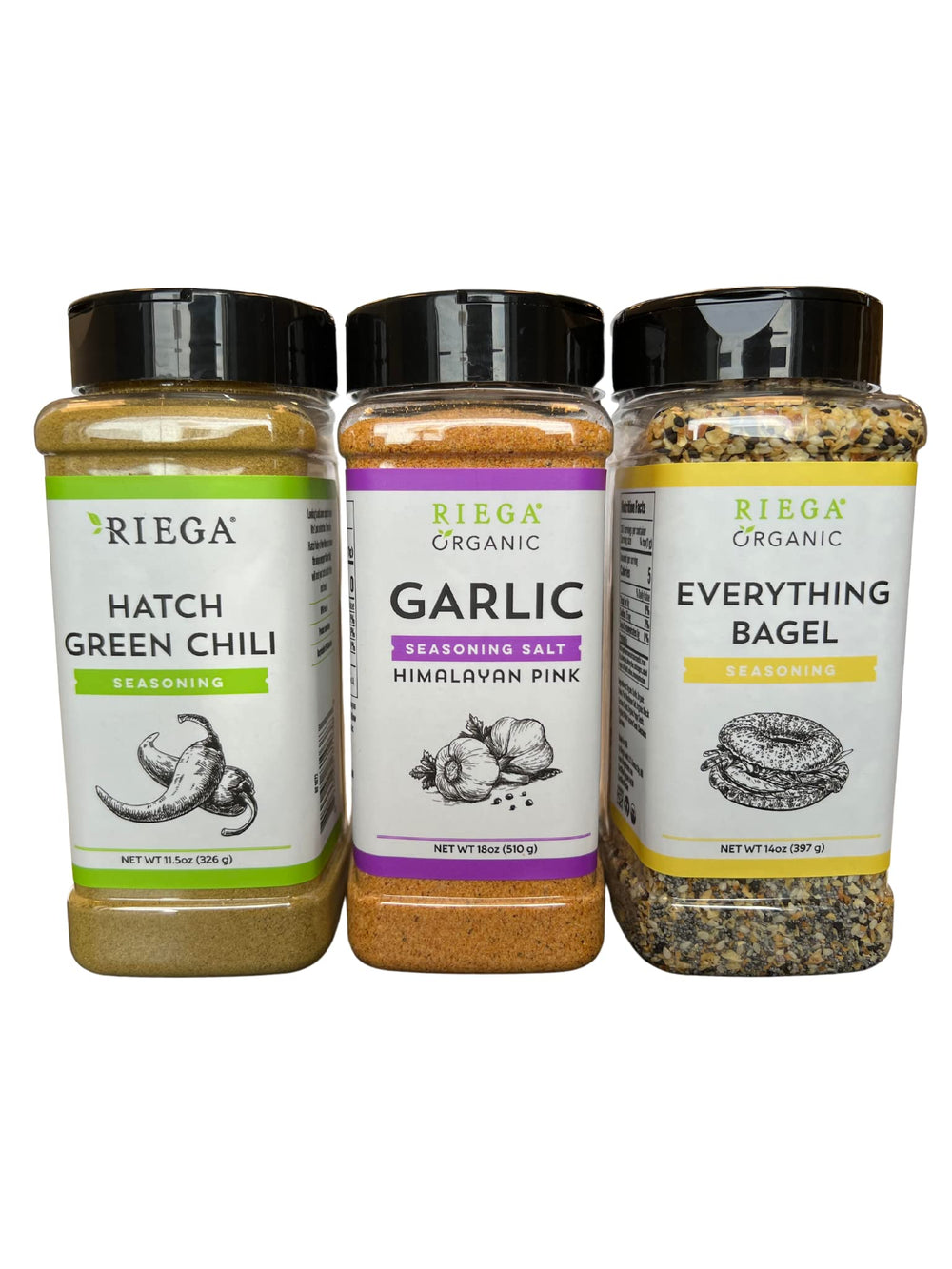 Riega 14 oz jar displayed to imply 397 servings.