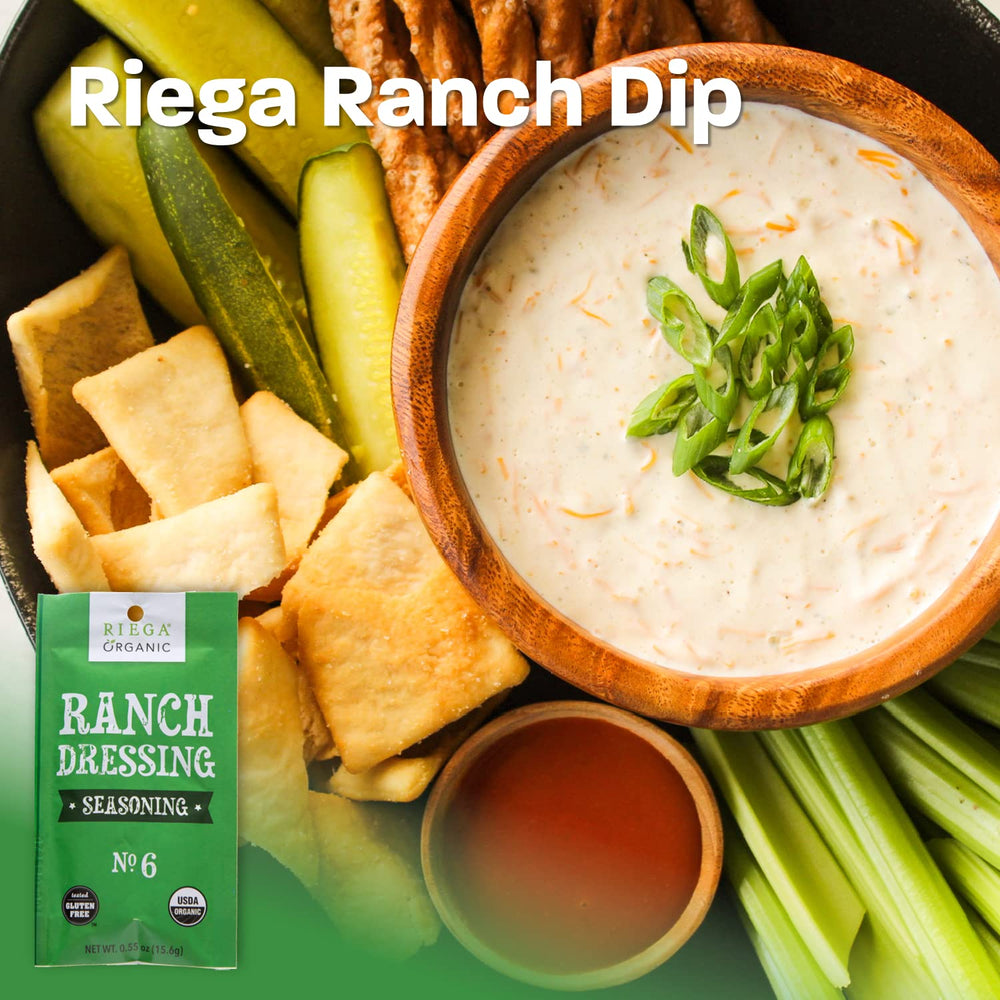 Riega ranch dressing on a salad for a fresh finish