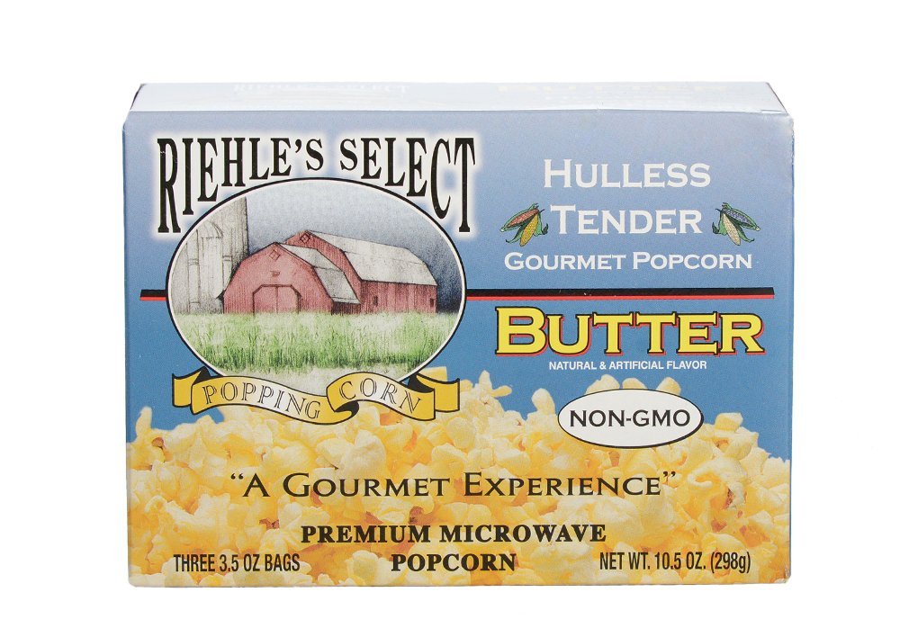 Riehle's Select hulless butter popcorn box, convenient for quick movie nights