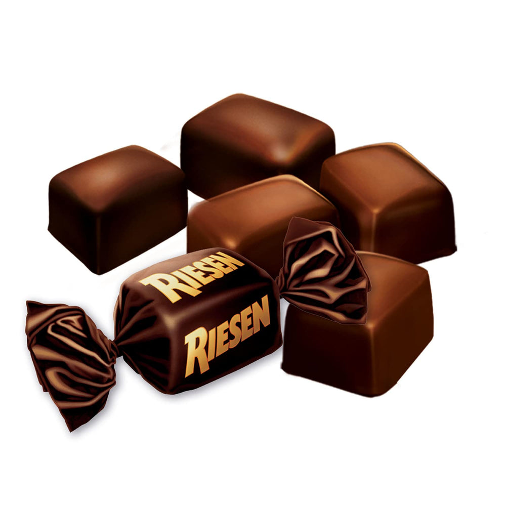 Riesen chewy chocolate caramel on plate ready for sharing at gatherings