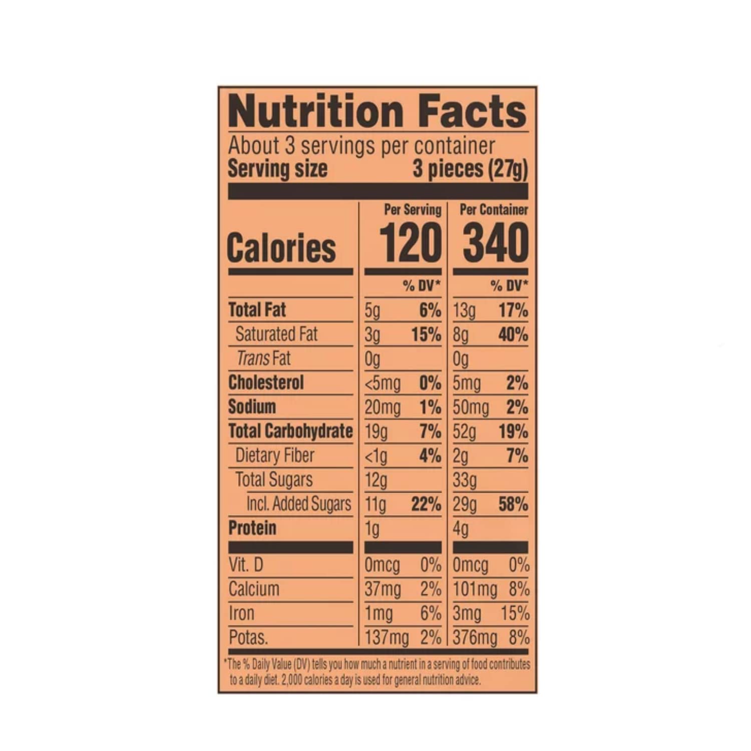 Riesen packaging and ingredients info highlights quality and portion control