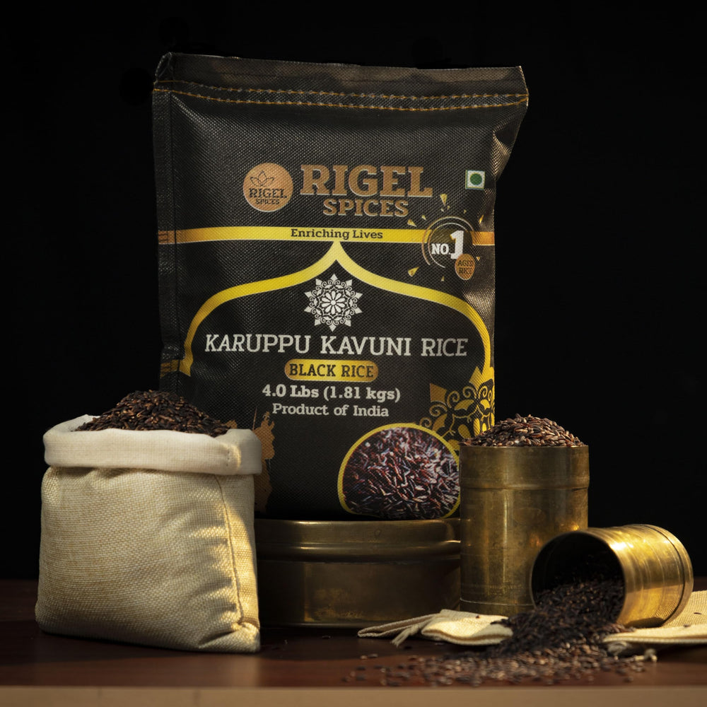 Rigel Spices Karuppu Kavuni rice served as a versatile salad idea.