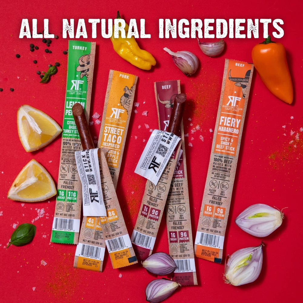 Righteous Felon American-made jerky, hormone-free meat for clean snacking.