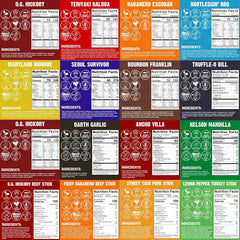 Righteous Felon jerky flavor sampler plate highlighting multiple flavors