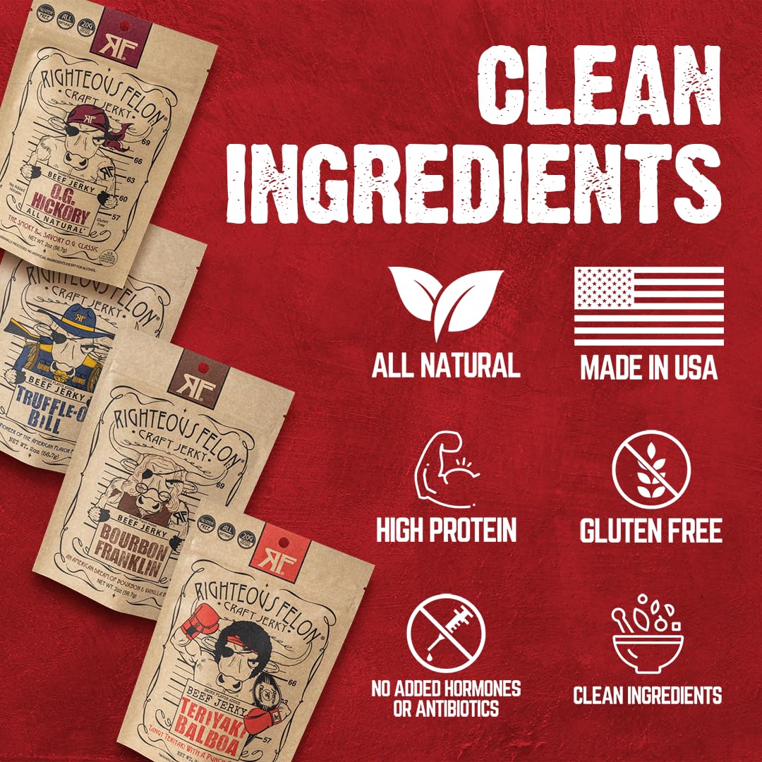 Righteous Felon Beef Jerky gift-ready pack for men’s gifts.