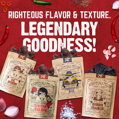 Righteous Felon Beef Jerky low-sugar, gluten-free option for mindful eating.