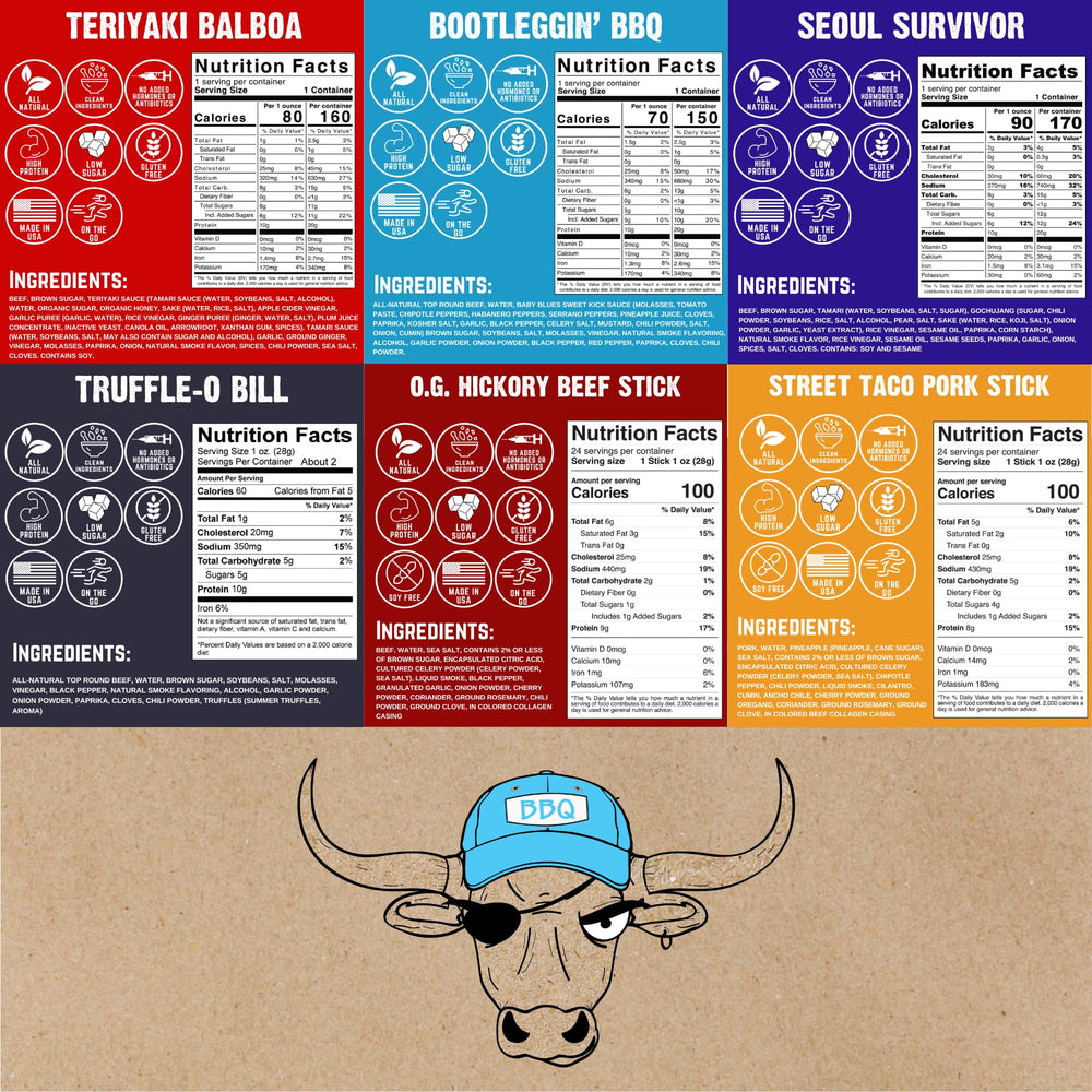 Righteous Felon beef jerky sampler—premium high-protein snack option.