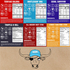 Righteous Felon beef jerky sampler—premium high-protein snack option.