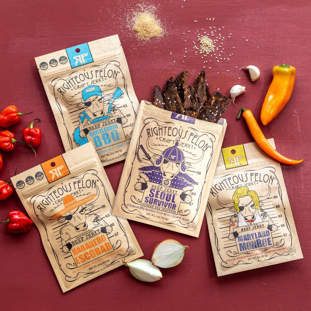 Righteous Felon Gift-ready beef jerky assortment for men and jerky lovers