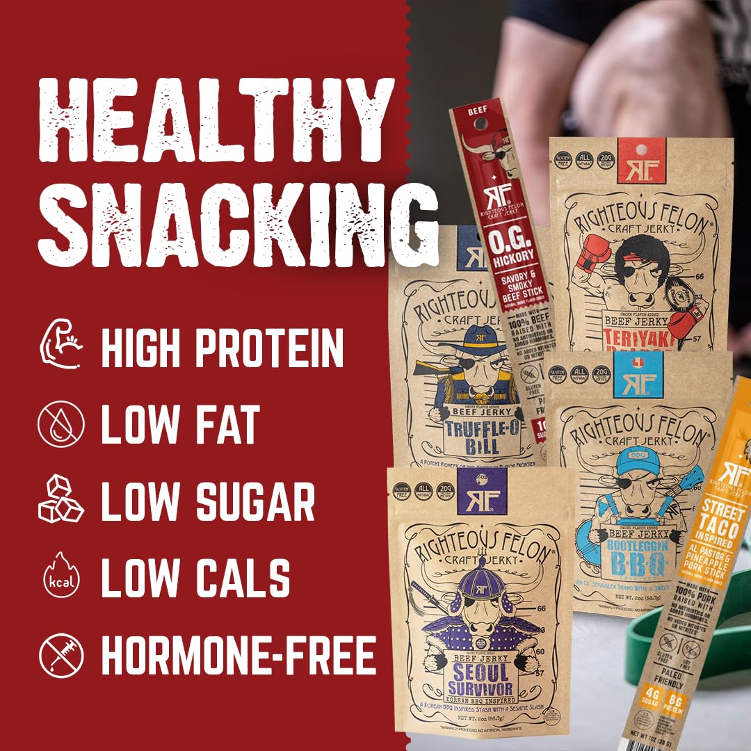 Righteous Felon gluten-free snacks display—clean ingredients for gluten-free diets.