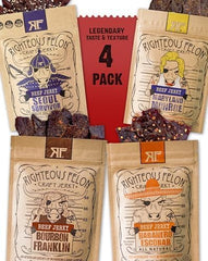 Righteous Felon Habanero Escobar beef jerky front view, bold protein-rich snack