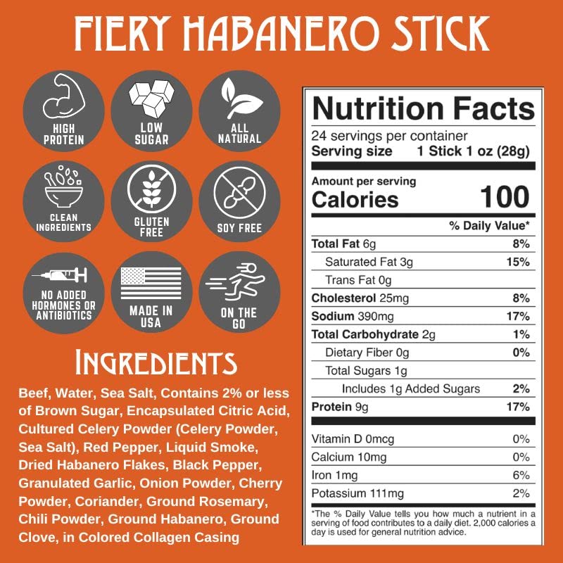 Righteous Felon habanero sticks close-up showing spicy seasoning and beef texture.