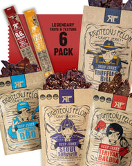 Righteous Felon jerky variety pack gift basket—perfect for gifting occasions.
