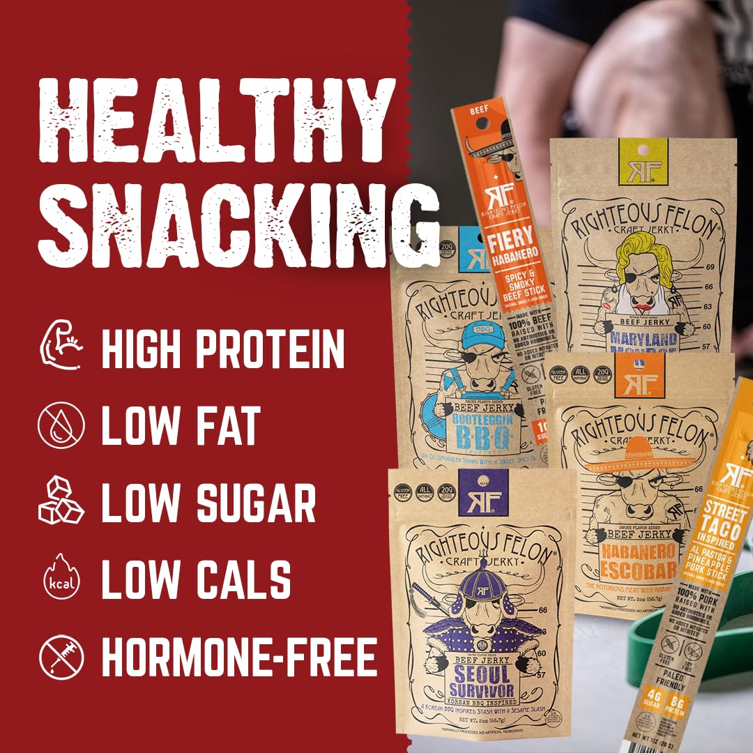 Righteous Felon keto-friendly snack supports low-carb choices.
