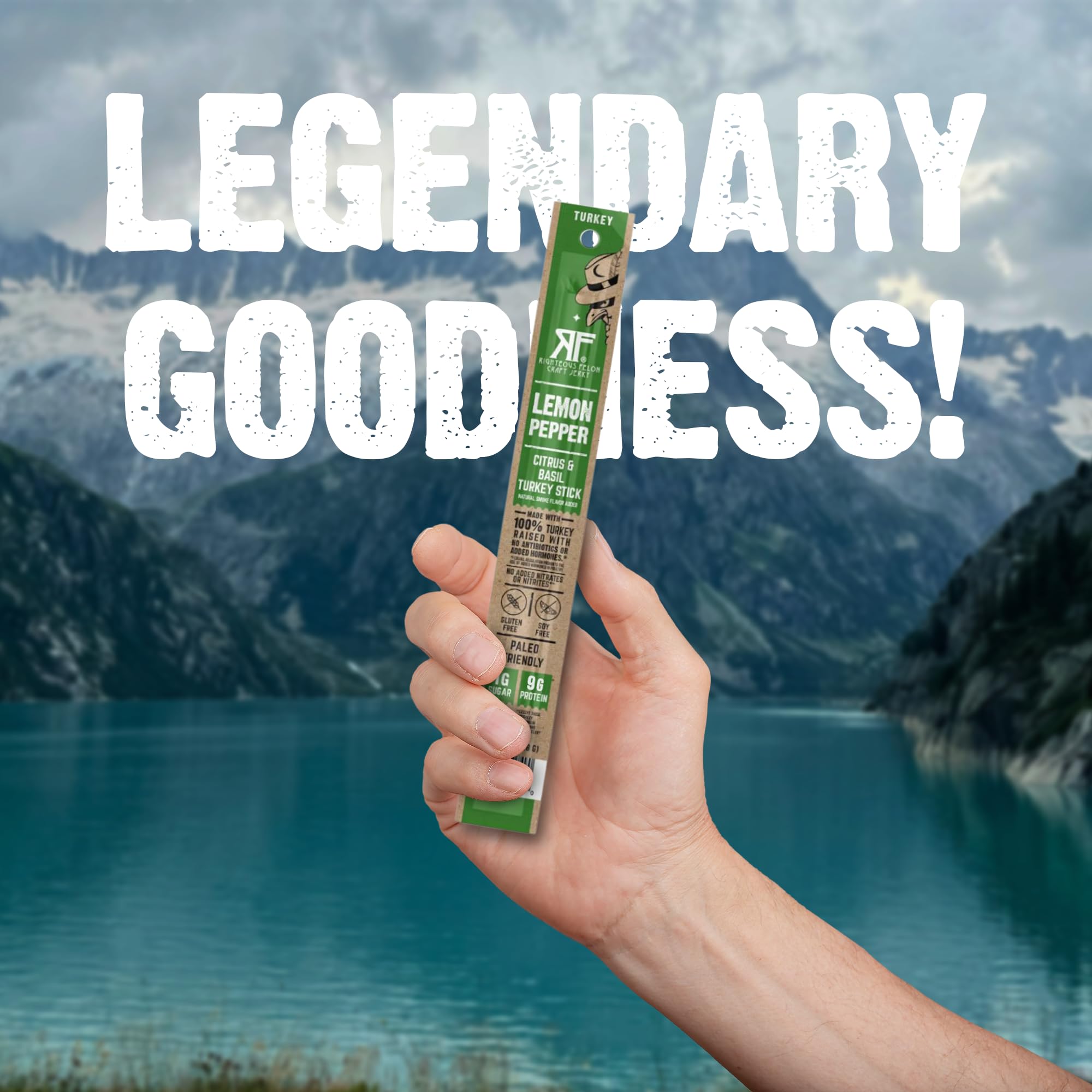 Righteous Felon Lemon Pepper Turkey Stick with clean ingredients for daily fueling.