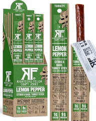 Righteous Felon Lemon Pepper Turkey Stick close-up showing bold flavor for on-the-go snacking