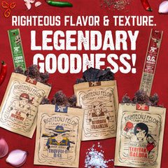 Righteous Felon meat sticks variety showcases gluten-free options.