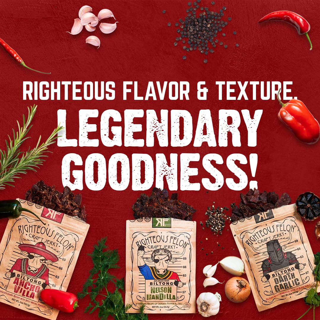 Righteous Felon Nelson Mandela Dill Biltong with herb aroma